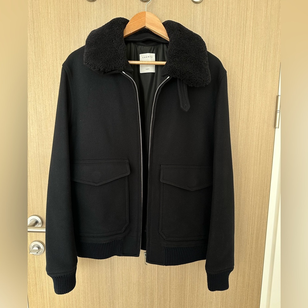 Sandro aviator jacket, mens, size L
